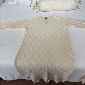 J. Crew Cream V-Neck Sweater Dress